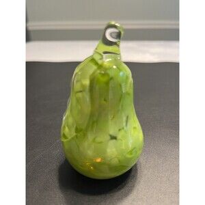 St Clair Art Glass Pear Shaped Paperweight Figurine